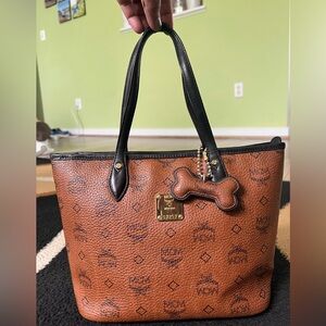 MCM Chocolate Brown and Black Women's Tote Bag